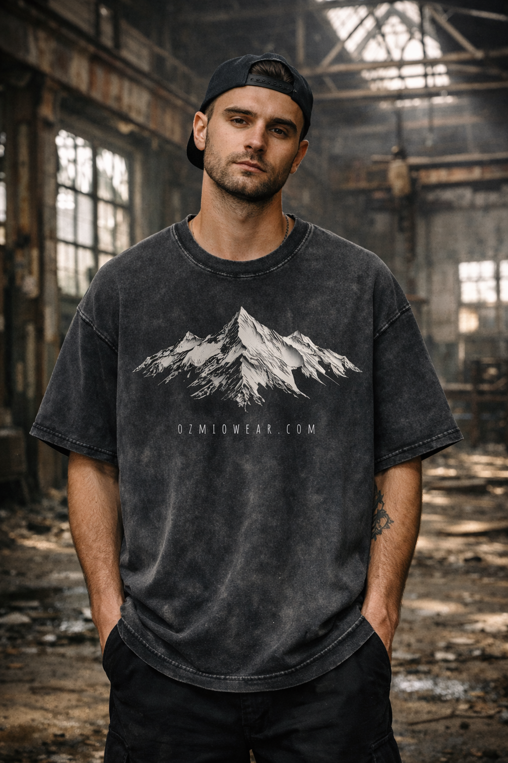Ozmio Bamboo Slub Snow‑Washed Tee