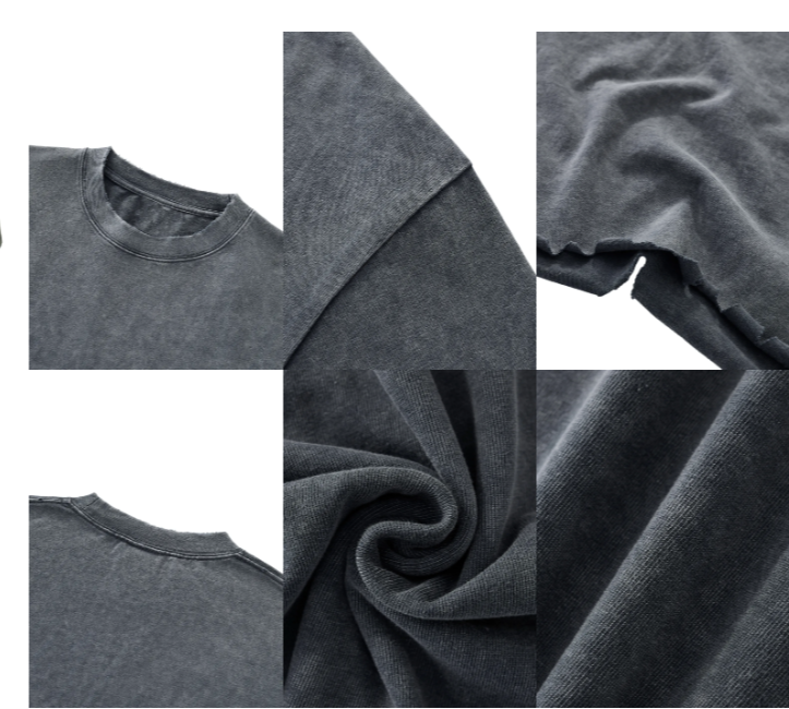Ozmio Snow Wash Raw-Hem Boxy T-shirt T005