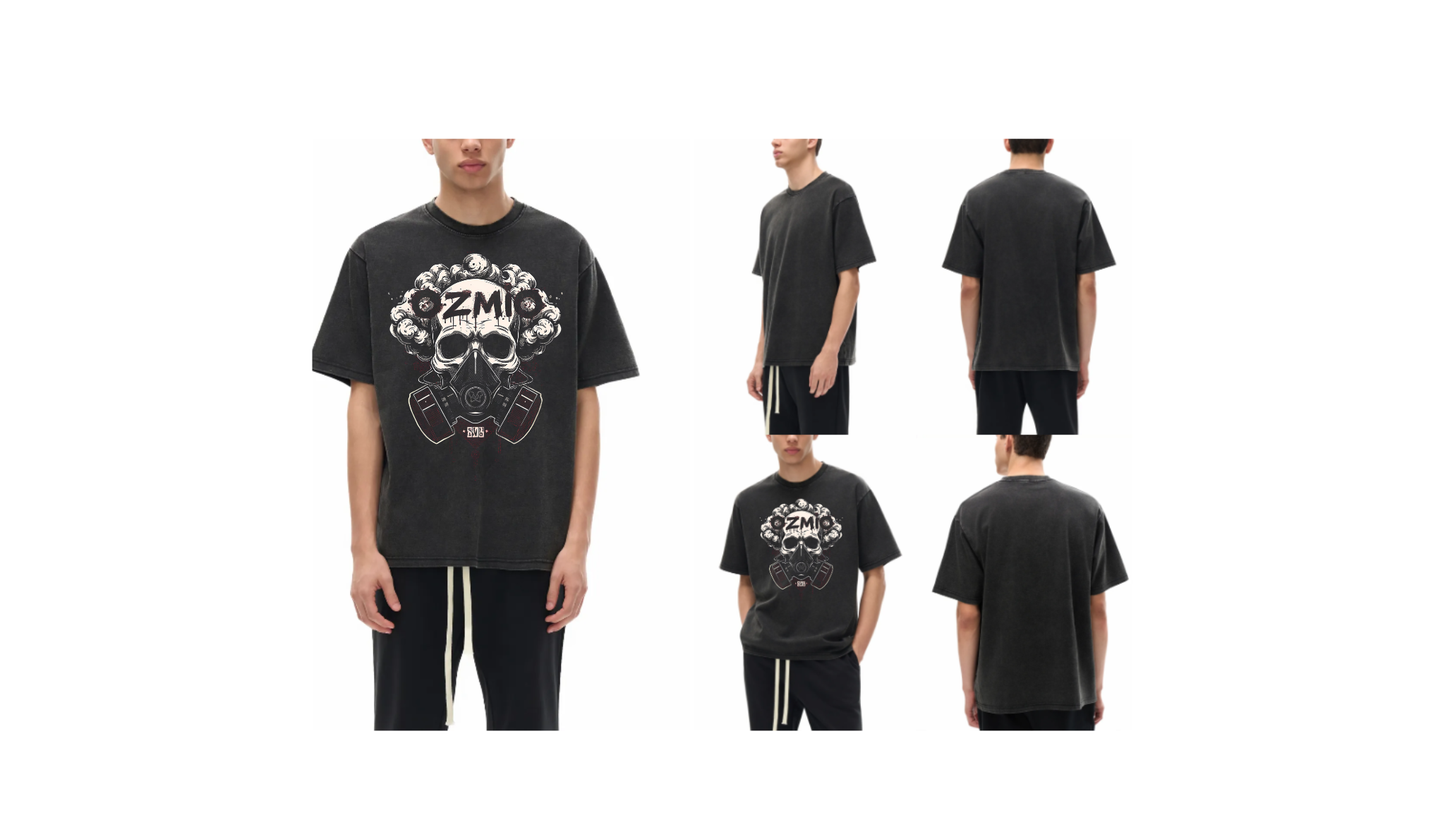 Ozmio Bamboo Toxic Skull Oversized Tee