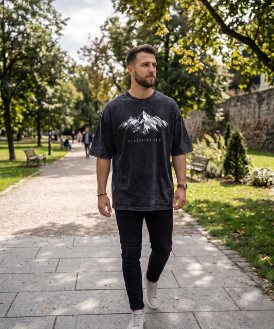 Ozmio Bamboo Slub Snow‑Washed Tee