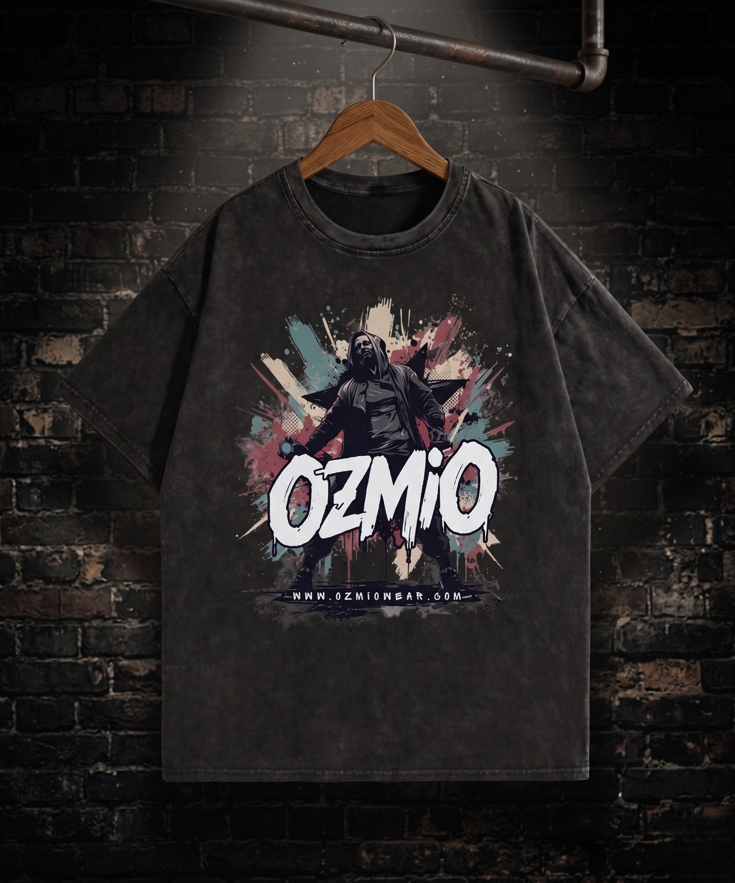 OZMIO Mineral Wash Boxy Cotton T-Shirt (Men)