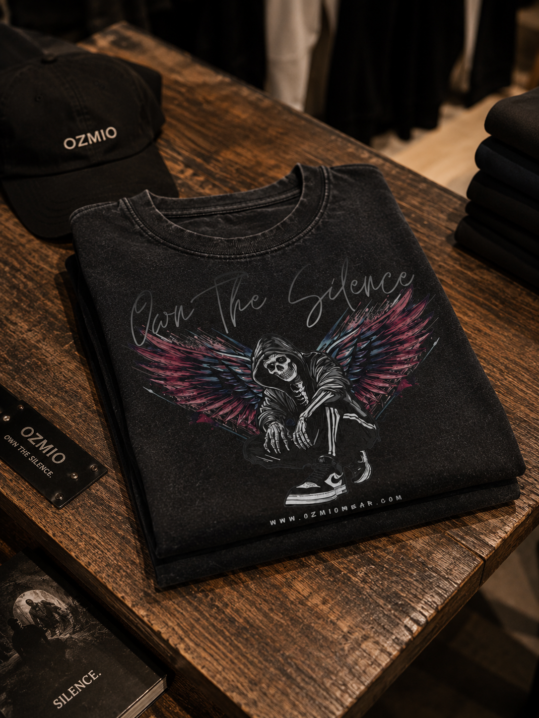 Ozmio Snow Wash Raw-Hem Boxy T-shirt T006