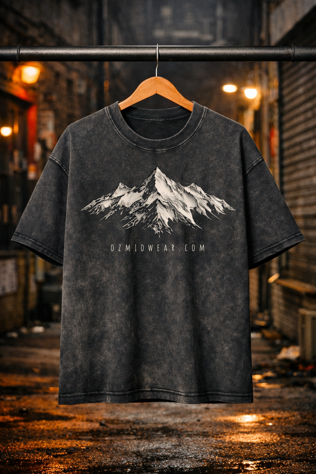 Ozmio Bamboo Slub Snow‑Washed Tee