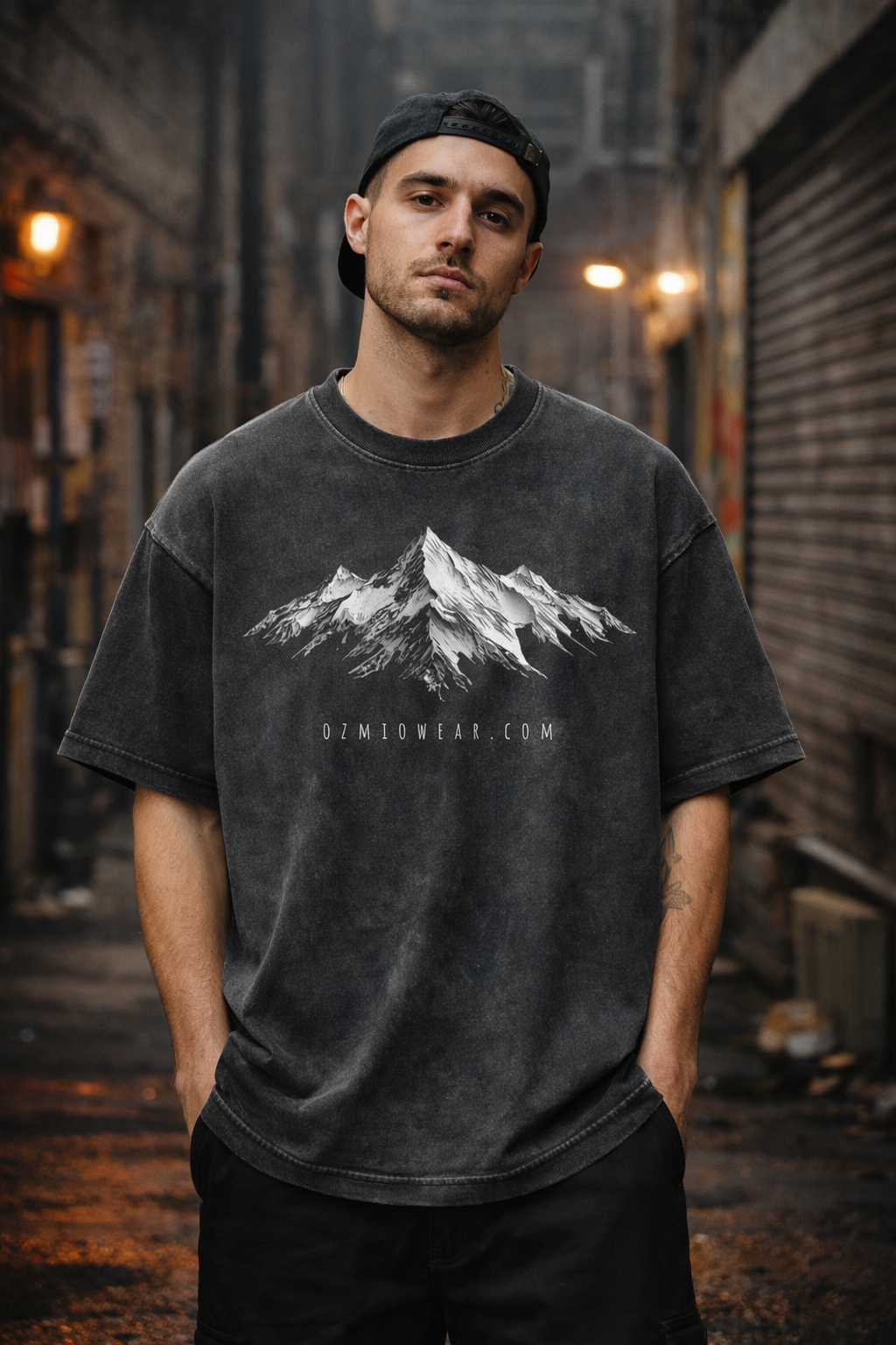 Ozmio Bamboo Slub Snow‑Washed Tee