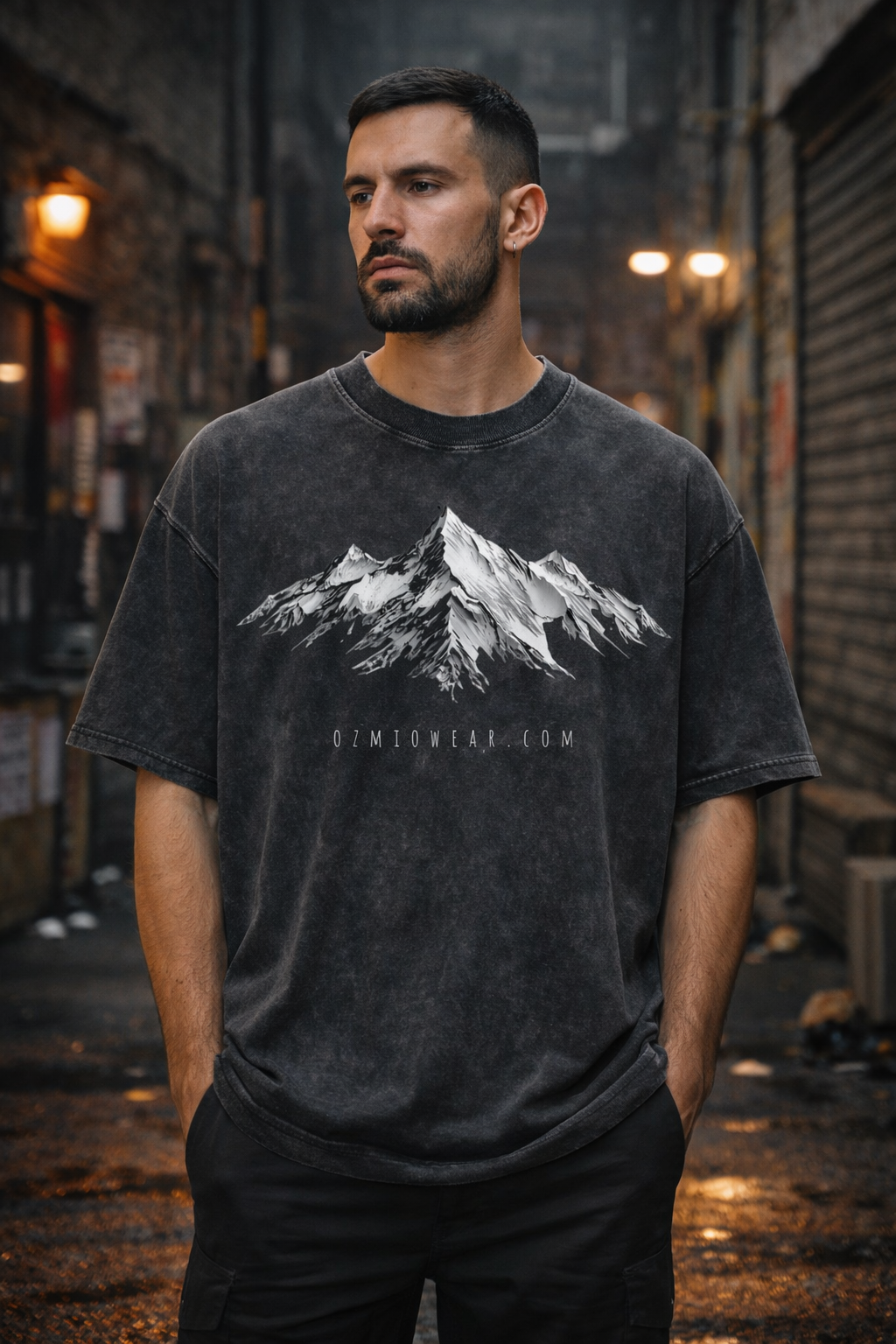Ozmio Bamboo Slub Snow‑Washed Tee