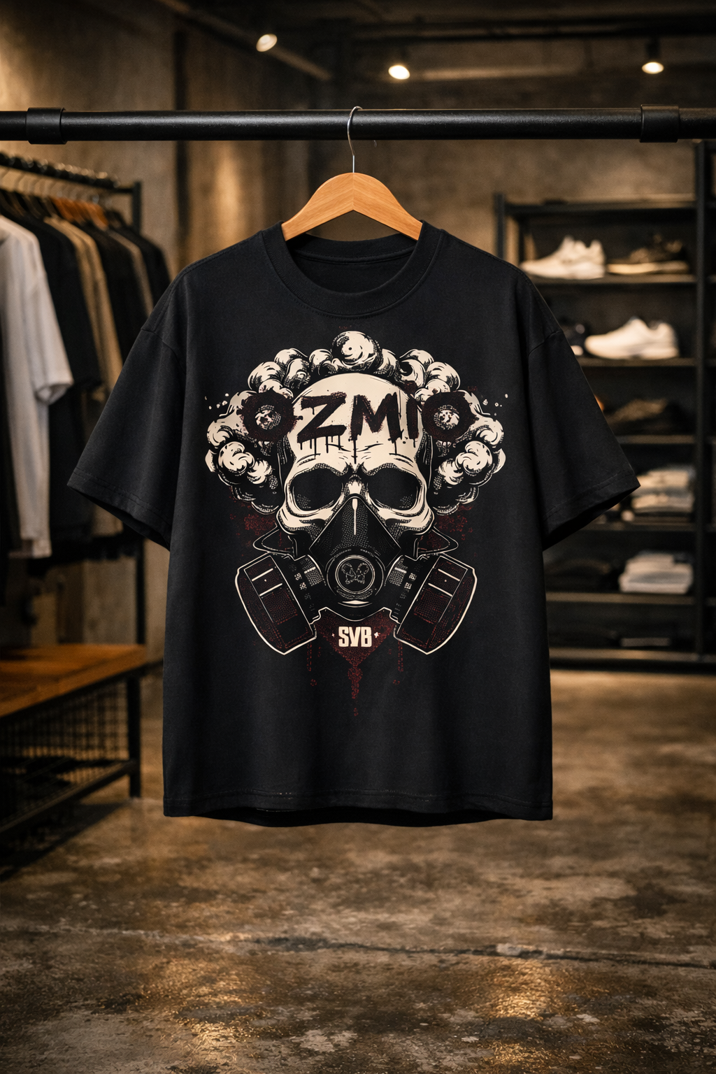 Ozmio  Bamboo Toxic Skull Oversized Tee