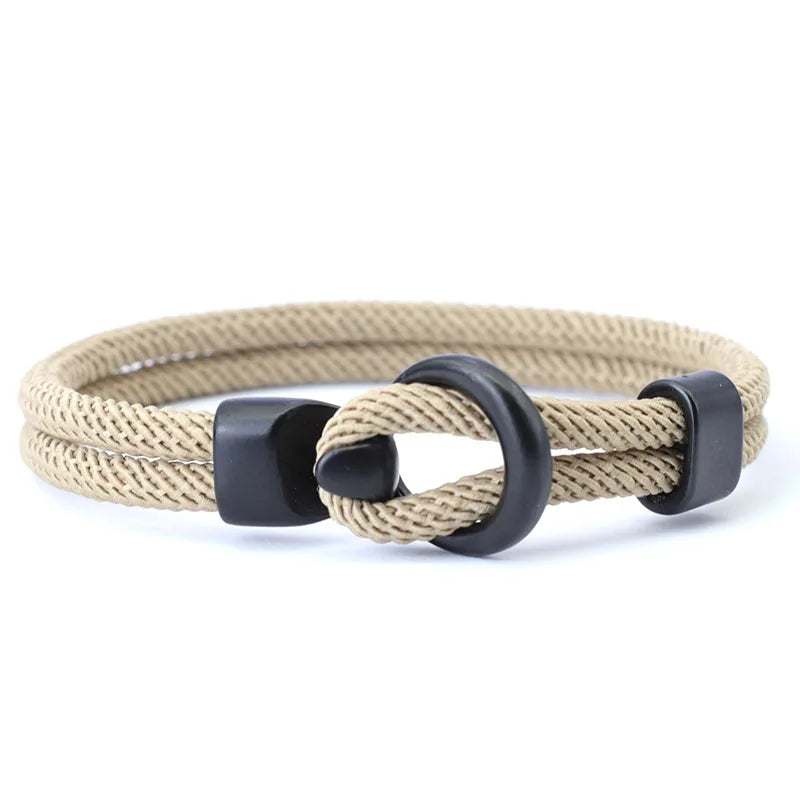 Men’s Double-Layer Paracord Bracelet – Outdoor Survival Rope Accessory  Tactical Bracelet | Camping Gear | Gift for Him