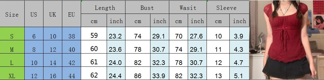 Vintage Fairycore Bow Tee – Elegant Square Neck Y2K Style Grunge Women Crop Top Retro Clothes