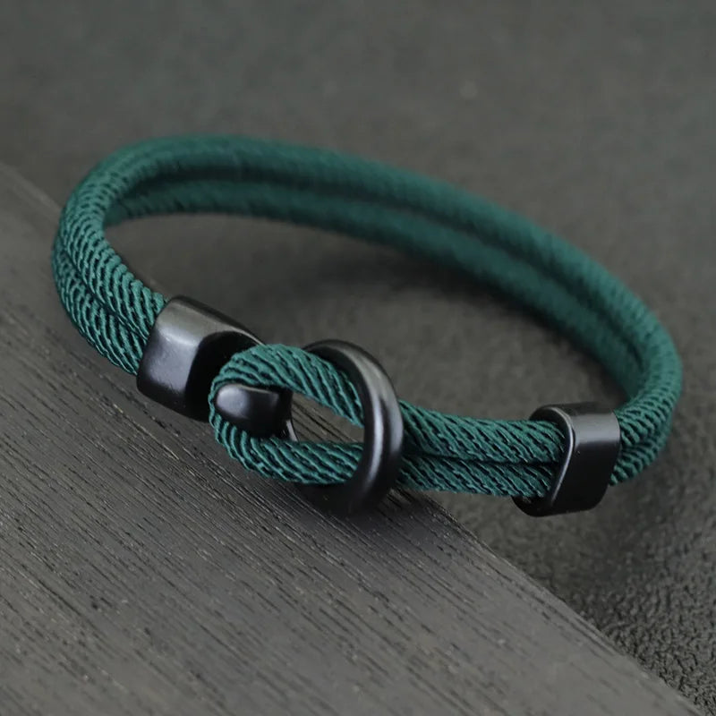 Men’s Double-Layer Paracord Bracelet – Outdoor Survival Rope Accessory  Tactical Bracelet | Camping Gear | Gift for Him