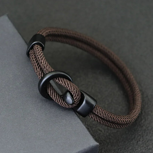 Men’s Double-Layer Paracord Bracelet – Outdoor Survival Rope Accessory  Tactical Bracelet | Camping Gear | Gift for Him