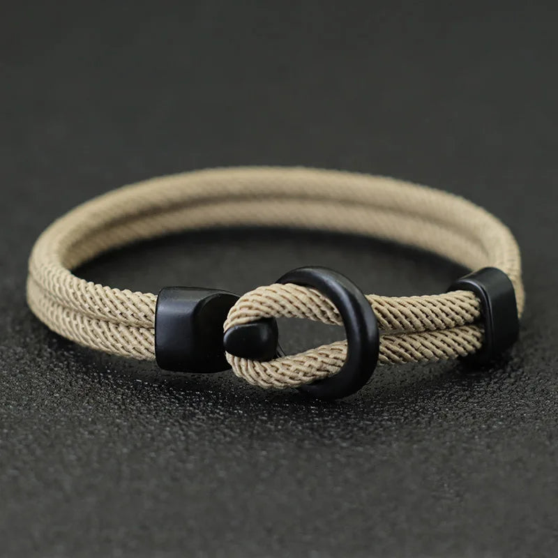Men’s Double-Layer Paracord Bracelet – Outdoor Survival Rope Accessory  Tactical Bracelet | Camping Gear | Gift for Him